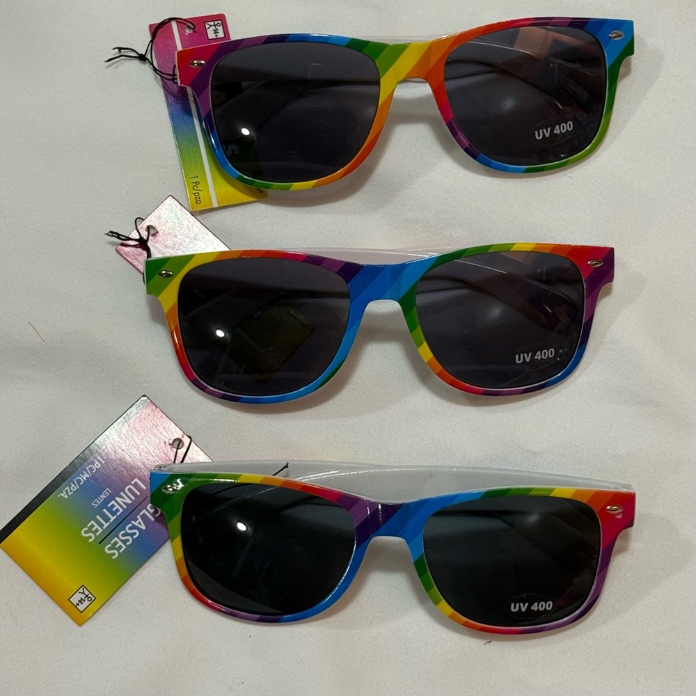 Rainbow Sunglasses Colorful Stylish Design Set of 3 Party Favors Birthday Party